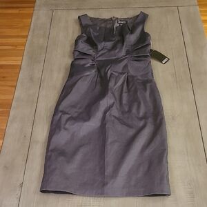 Adriana Papell Gray Sheath Midi Dress - size 4
